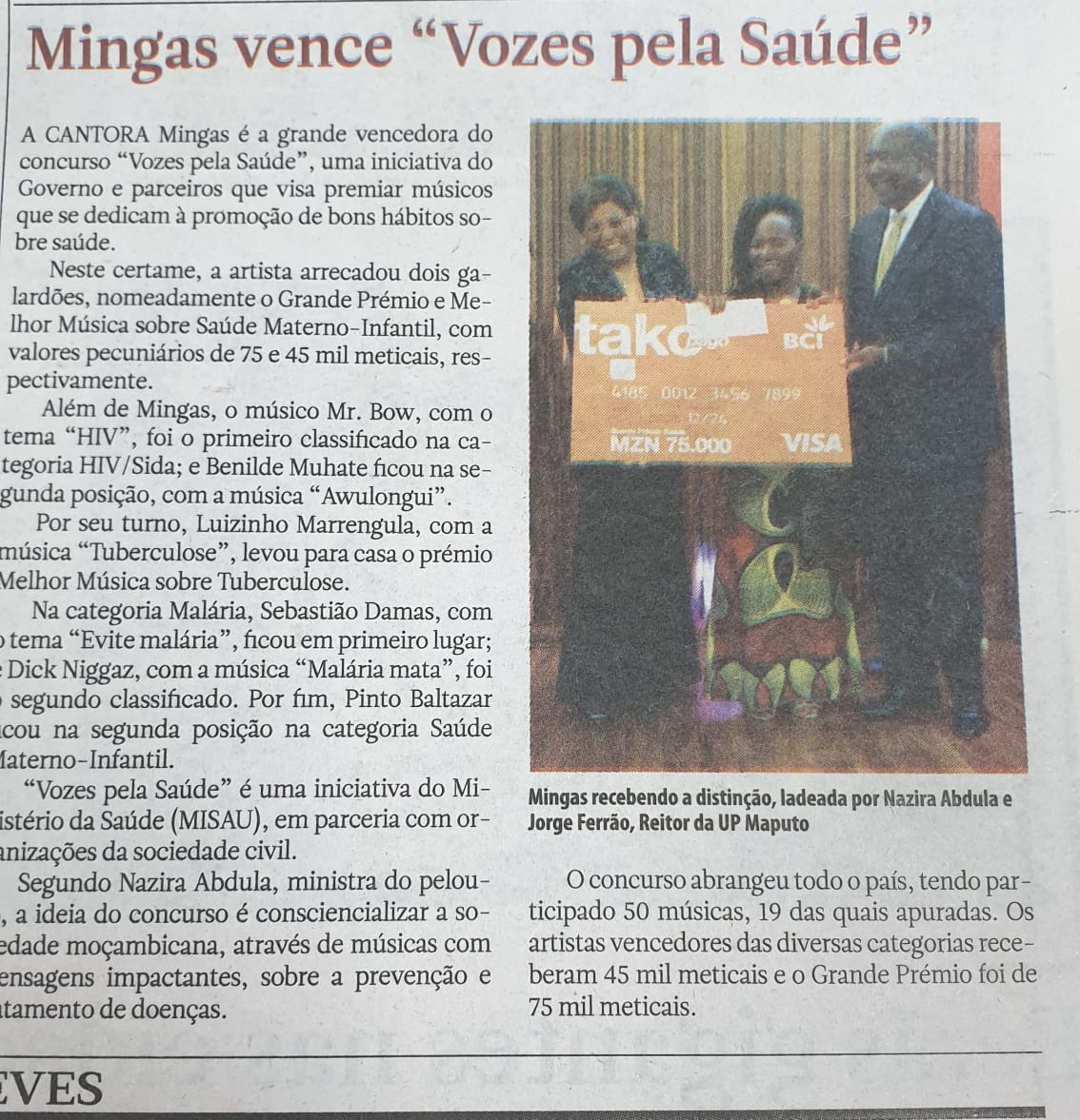 Mingas vence 